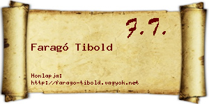 Faragó Tibold névjegykártya